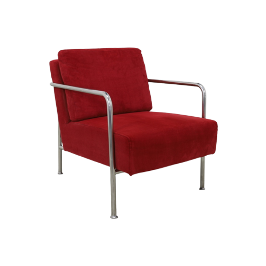 Fauteuil In Bauhaus Style Buisframe & Corduroy, 2000S 1