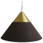 Vintage Metalen Hanglamp - Honsel Leuchten, Jaren, '70 Bruin, Goud thumbnail 1