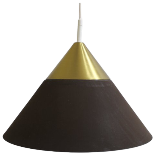 Vintage Metalen Hanglamp - Honsel Leuchten, Jaren, '70 Bruin, Goud 1