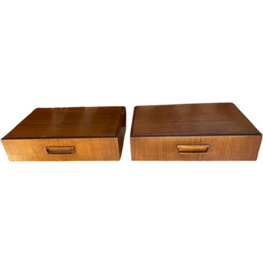 Pair Of Vintage Scandinavian Floating Nightstands 1