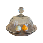 Handgeblazen Stolp Kaasstolp Met Onderbord Frans thumbnail 1