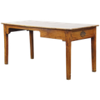Mooie En Charmante Franse Antieke Eettafel/ Werktafel Met Een Lade Uit Eind 18e Eeuw thumbnail 1