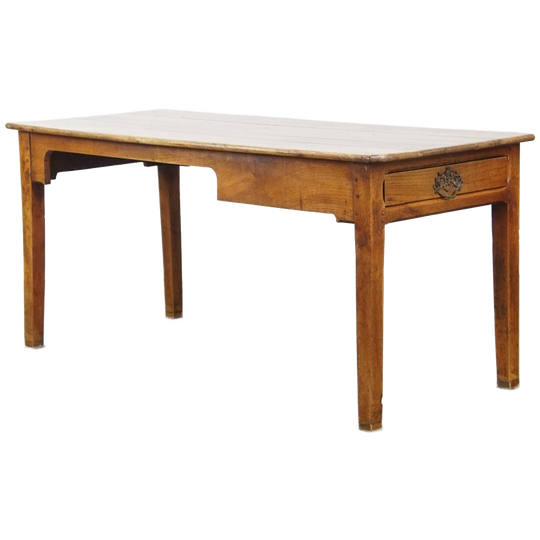 Mooie En Charmante Franse Antieke Eettafel/ Werktafel Met Een Lade Uit Eind 18e Eeuw 1