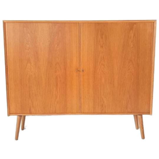Vintage Deense Eiken Fineer Wand Kast | Dichte Keuken Kast 1