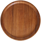 Vintage Rond Teakhouten Dienblad Serveertray Jaren 70 thumbnail 1