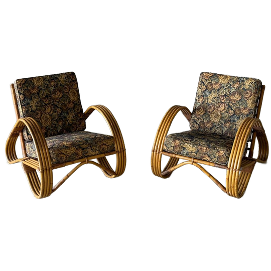 Set/2 Vintage Rotan Fauteuil Van Rohé Noordwolde 1