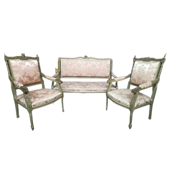 Set – Bank + 2 Fauteuils In Louis Xvi-Stijl. 1