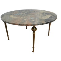 Vintage Hollywood Regency Salontafel Koffietafel Met Marmer Onyx Blad