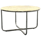 Vintage Ronde Marmeren Eettafel Met Buisframe Onderstel thumbnail 1
