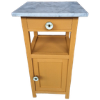 Nachtkastje, Bijzettafel, Plantentafel, Bloementafel Met Marmeren Blad, Gerestyled thumbnail 1