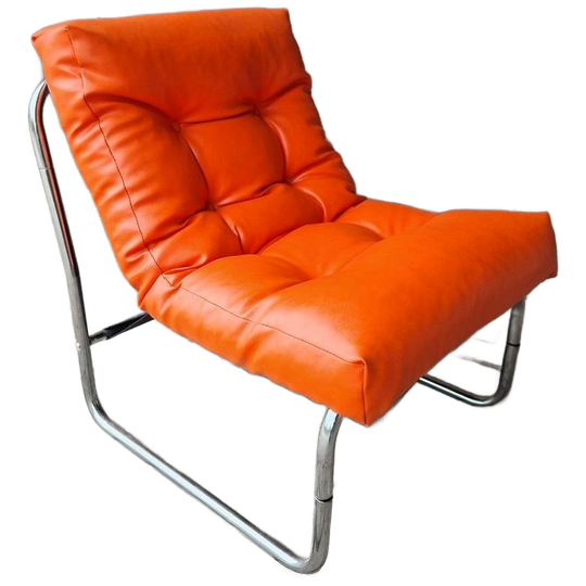 Vintage IKEA Oranje Pixie Fauteuil Retro Fauteuil 1