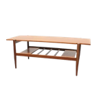 Vintage Salontafel Omkeerbaar Blad Teak thumbnail 1