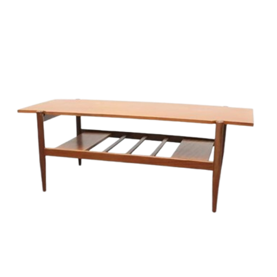 Vintage Salontafel Omkeerbaar Blad Teak 1