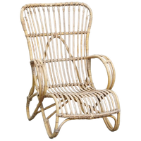 Leuke Dutch Design Rotan Fauteuil Uit De Jaren ’50 Met Een Hoge Rug