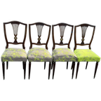 4 Antieke Stoelen Art Deco Groen Kleurrijk thumbnail 1