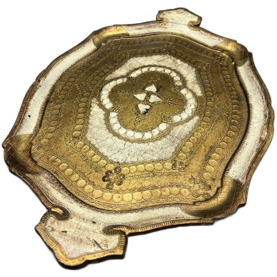 Florentijns Vintage Dienblad Creme/goud Groot 1