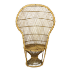 Grote Rotan Rieten Pauwstoel Troon Emanuelle Boho 131Cm thumbnail 1