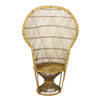 Grote Rotan Rieten Pauwstoel Troon Emanuelle Boho 131Cm
