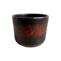 Vintage Bruin Keramiek Bloempot