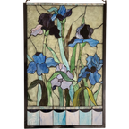 Glas In Lood Art Nouveau Bloemen In Park thumbnail 1