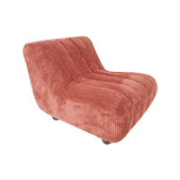 Donker Roze Fauteuil Ribstof Nieuw Gestoffeerd