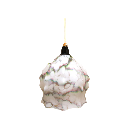 Art Deco Gemarmerde Glazen Opaline Lamp, Jaren '40/'50 1