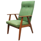 Vintage Fauteuil Teakhout Groen thumbnail 1
