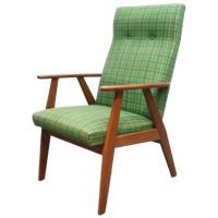 Vintage Fauteuil Teakhout Groen