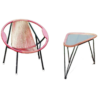 Spaghetti Lounge Chair Met Tafel Jaren '60