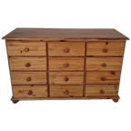 Vintage Grenen Apothekerskastje Toonbank Commode. thumbnail 1
