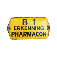 Emaille Deurpostje, Bordje B1 Erkenning Pharmacon.