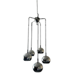 Vintage Chromen Cascade Luster / Hanglamp Met 5 Bollen thumbnail 1