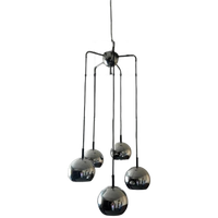 Vintage Chromen Cascade Luster / Hanglamp Met 5 Bollen