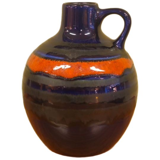 Vintage West-germany Uebelacker Vaas Oorvaas Vaasje Blauw Oranje 1