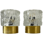 2x Midcentury Tafellamp - Peill & Putzler - Ijsglas, Goud thumbnail 1