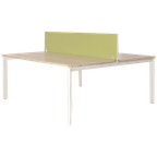 Febrü Bench Werkplek , Eiken Blad, 2X 180 X 80 Cm Wit Vaste Hoogte Onderstel thumbnail 1