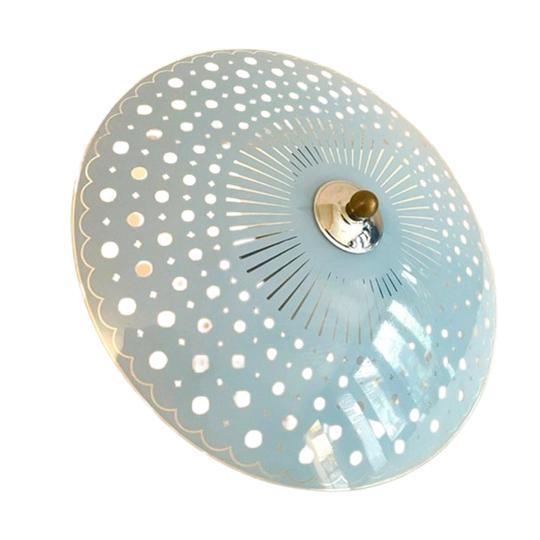 Retro / Vintage Plafonnière - Blauw Glas, Jaren '50/'60 1