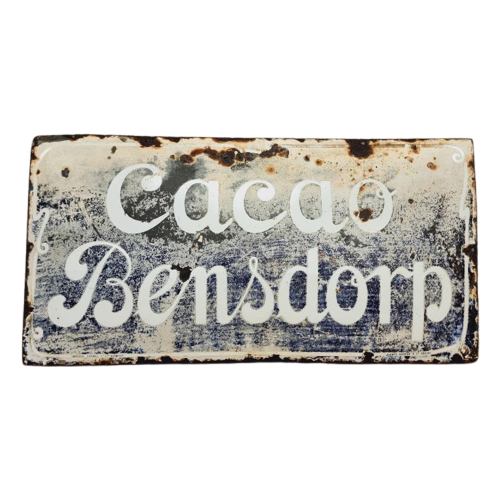 Antiek Emaille Reclamebord Cacao Bensdorp 1900