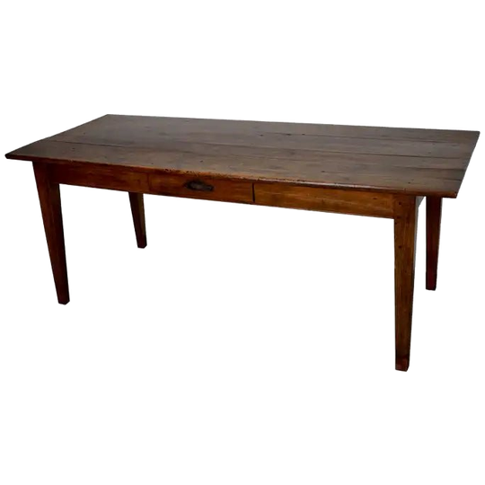 Antique Fruitwood & Oak Early 20th Century French Rustic Farmhouse Dining Table 1