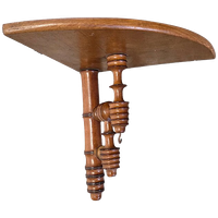 Antiek Frans Notenhouten Hoek Console, Eind 19e Eeuw