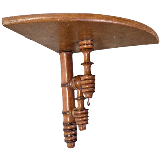 Antiek Frans Notenhouten Hoek Console, Eind 19e Eeuw 1
