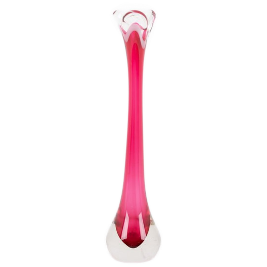 Glass Vase By Paul Kedelv For Flygsfors, Sweden 1950’s 1