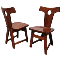 Brutalist Vintage Eiken Stoelen Jaren 60