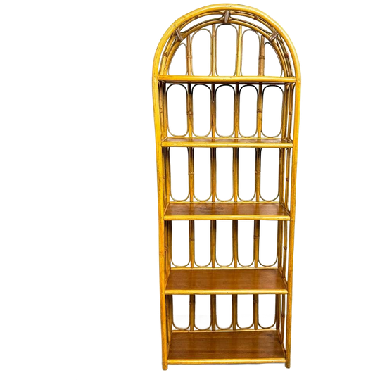 Vintage Rotan Manou Bamboe Boogkast Kast 1