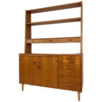 Scandinavisch Vintage Teak Fineren Dressoir/ Boekenkast Midsund