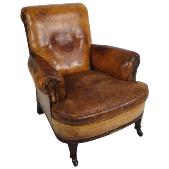 Klassieke Engelse Leren Stoel 1912 1