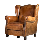 Wingback Fauteuil Schapenleer Klassiek thumbnail 1