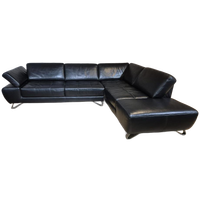 Belform Ibiza Hoekbank - Zwart - Leder - Design - Zgan