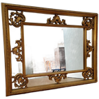 Grote Vintage Goudkleurige Spiegel, Schouwspiegel Badkamerspiegel 103 thumbnail 1
