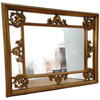 Grote Vintage Goudkleurige Spiegel, Schouwspiegel Badkamerspiegel 103